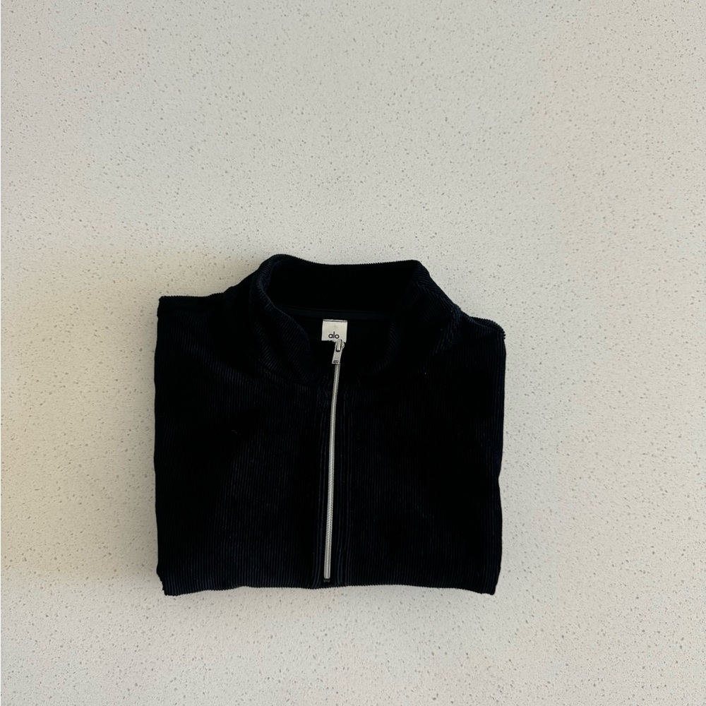 ALO Yoga Black Corduroy Half-Zip Pullover - Picture 5 of 5